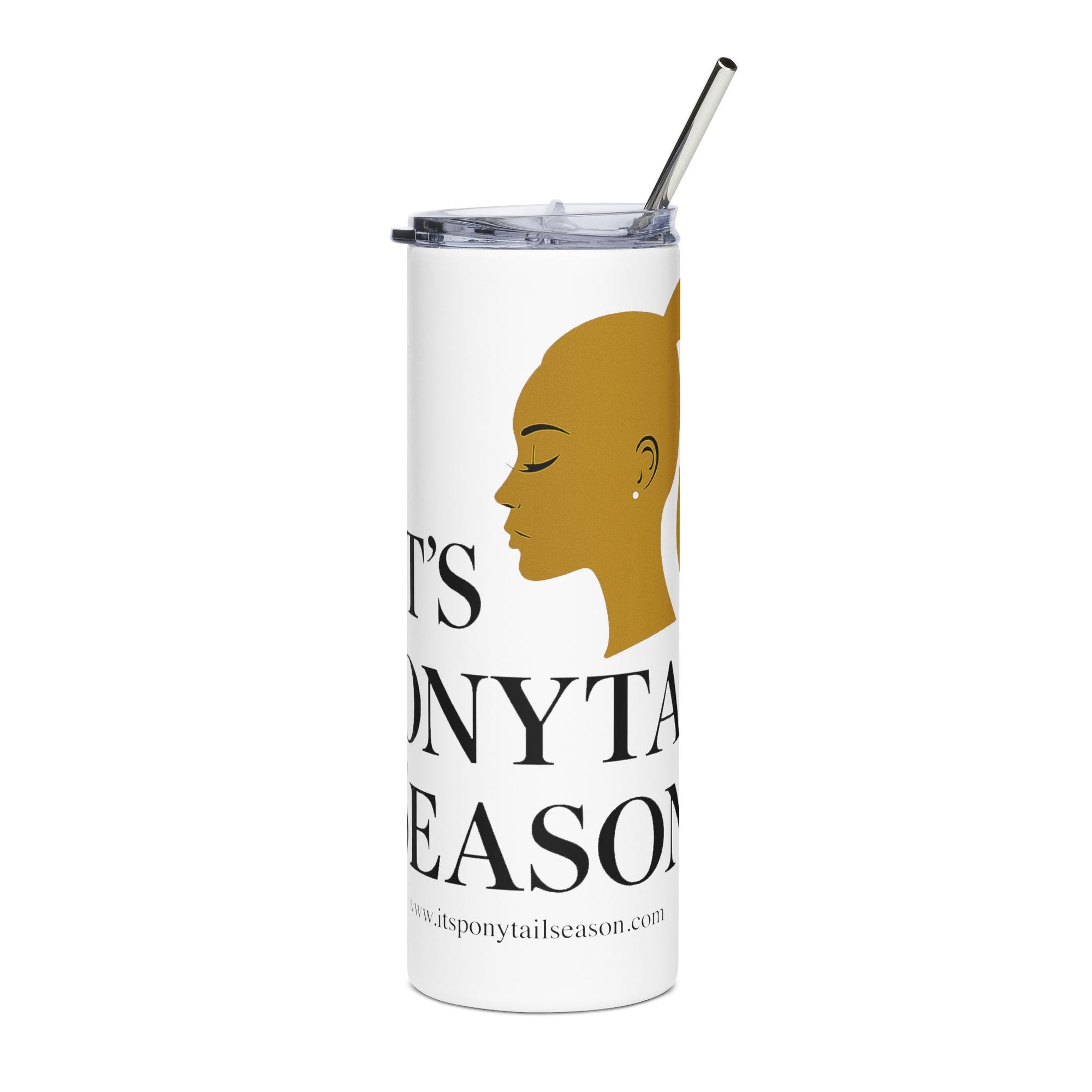It's Ponytail Season Stainless Steel Tumbler (White)