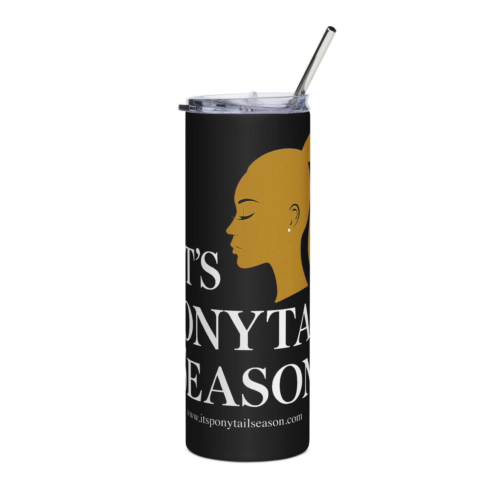 It's Ponytail Season Stainless Steel Tumbler (Black)