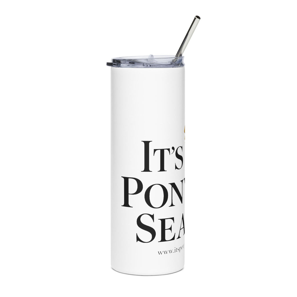 It's Ponytail Season Stainless Steel Tumbler (White)