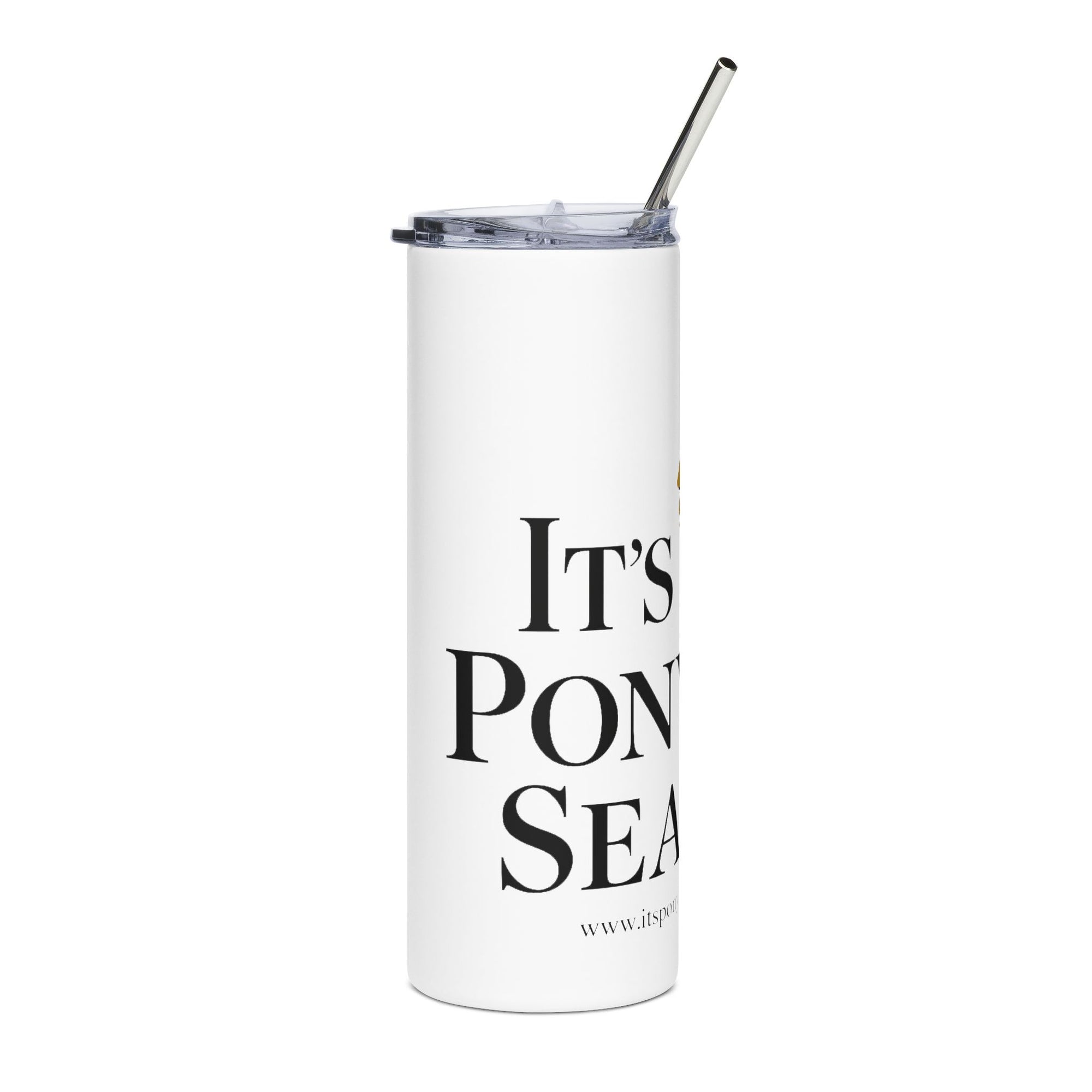 It's Ponytail Season Stainless Steel Tumbler (White)